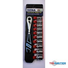 Handdopsleutelset 9 mm (3/8"), 13 delig, 8, 10, 11, 12, 13, 14, 15, 16, 17, 18, 19, 21 mm