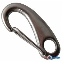 Karabijnhaak met veerclip RVS