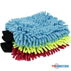 2-in-1 Washandschoen met chenille lokken
